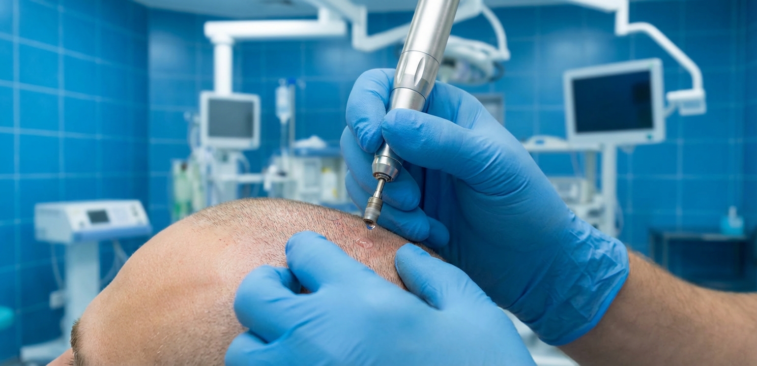 How Does a Hair Transplant Work using the FUE method to extract individual follicular units one by one