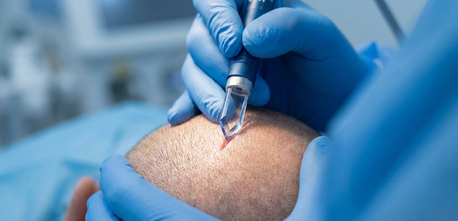 What Is a Hair Transplant demonstrated with the precision of the advanced Sapphire FUE method